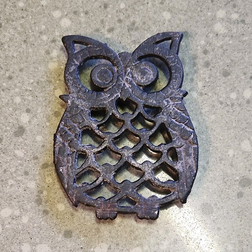 VTG Cast Iron Owl Trivet, Small